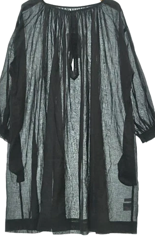 black semi sheer dress ROSEE de MATIN TULLE HIGH-NECK SEMI SHEER DRESS IN Black