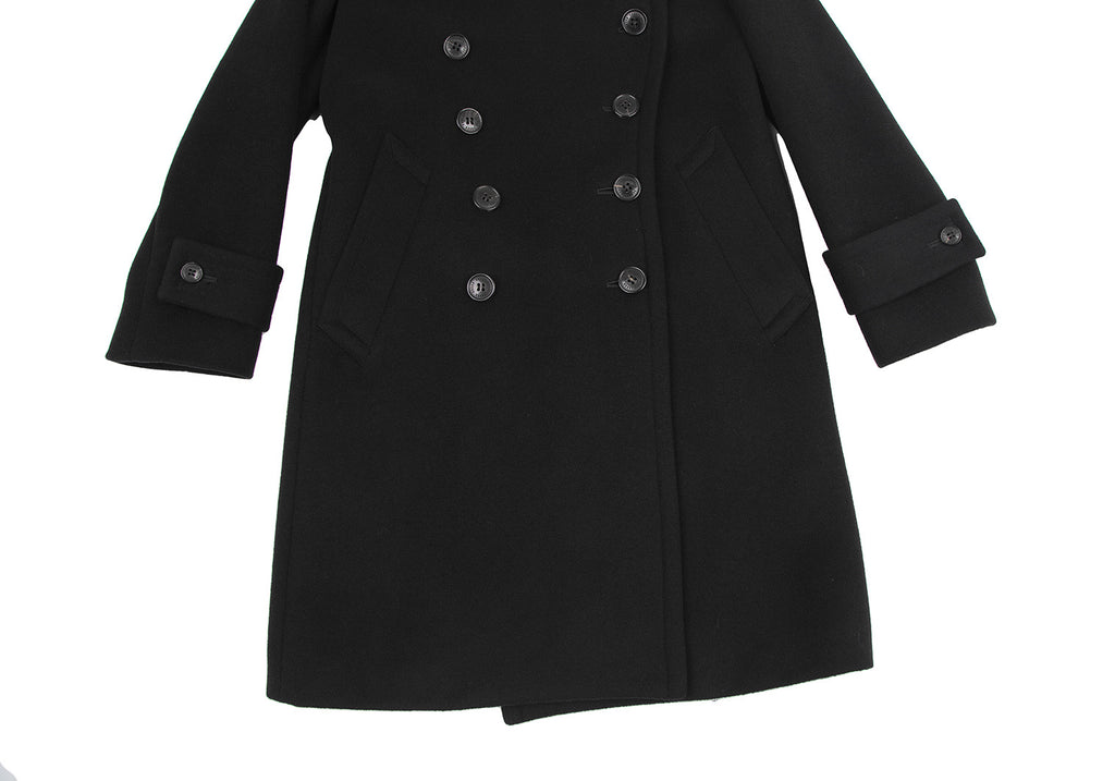 green JAPAN. Black Wool Double Button Coat
