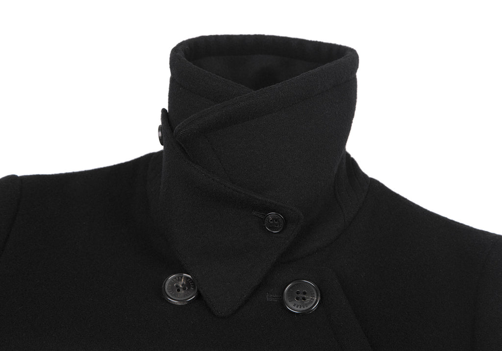 green JAPAN. Black Wool Double Button Coat