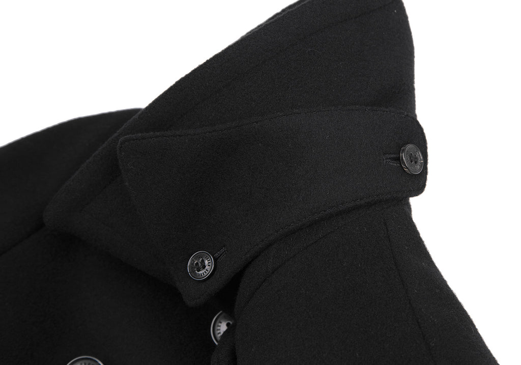green JAPAN. Black Wool Double Button Coat