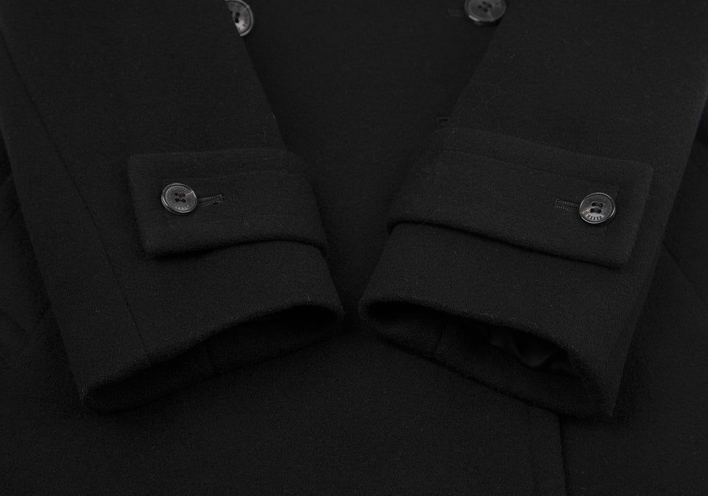 green JAPAN. Black Wool Double Button Coat