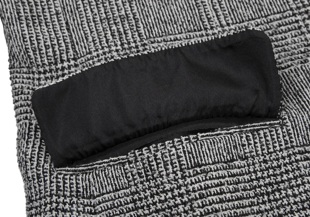 JIL SANDER Black, White Wool Glen Plaid Check Jacket