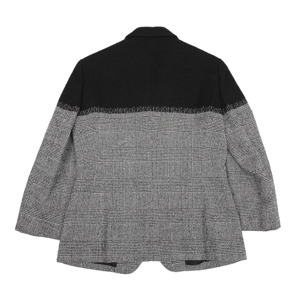 JIL SANDER Black, White Wool Glen Plaid Check Jacket