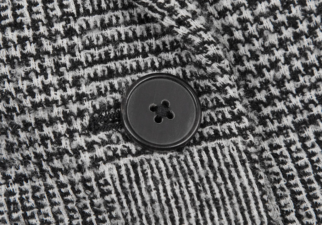 JIL SANDER Black, White Wool Glen Plaid Check Jacket