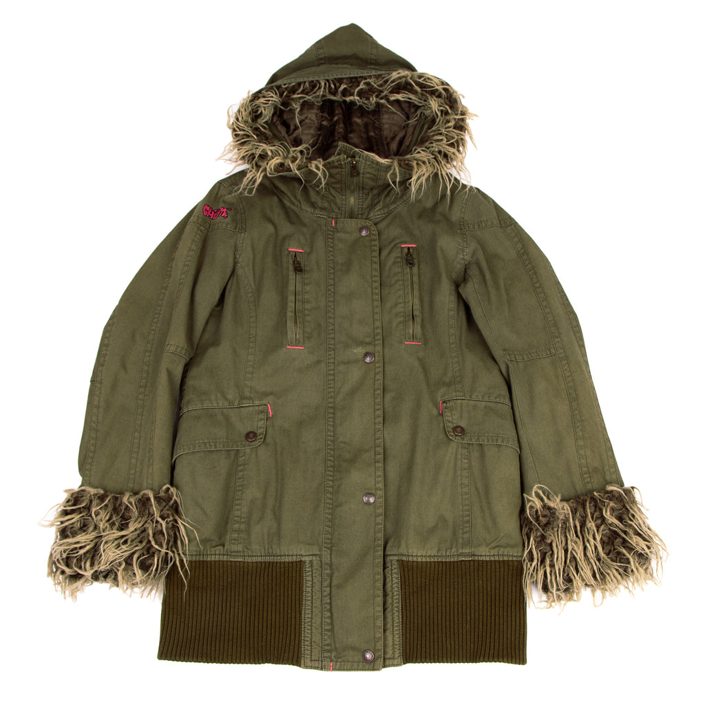 HYSTERIC GLAMOUR JAPAN. Military Green Fur Military Blouson Jacket/Coat