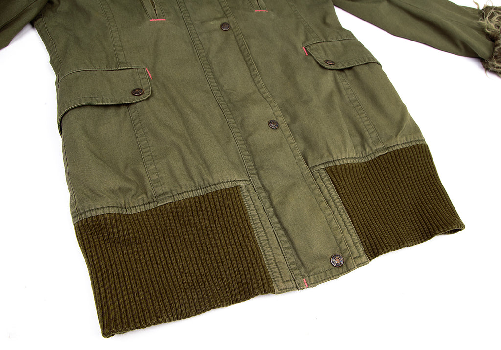 HYSTERIC GLAMOUR JAPAN. Military Green Fur Military Blouson Jacket/Coat