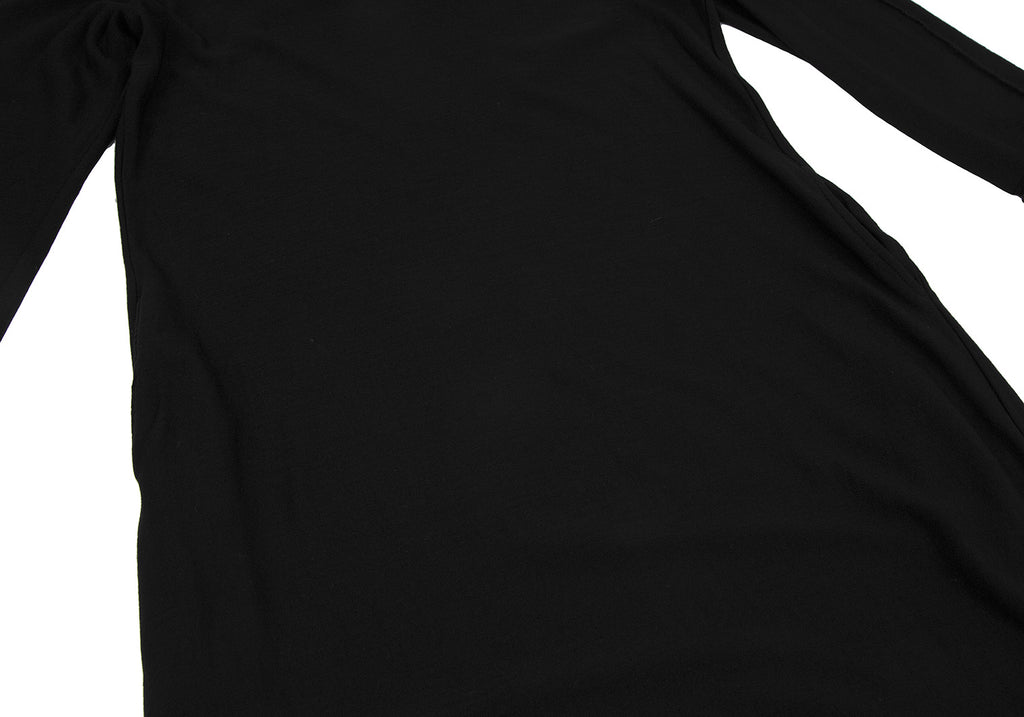 Issey Miyake Japan. "Zucca Line" Black V-Neck Knit Wool Dress