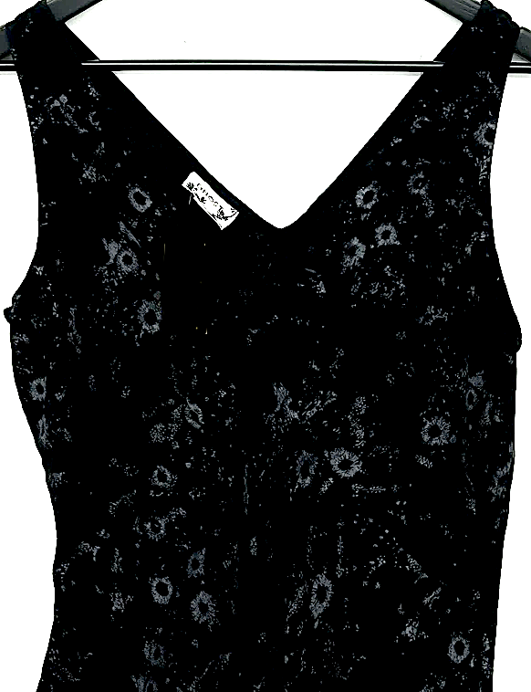 Ghost LONDON. TANYA SARNE. Black Viscose BodyCon Midi Dress