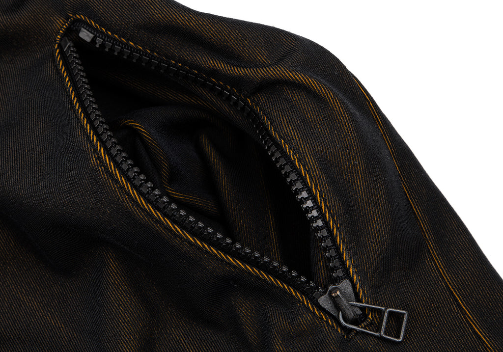 ISSEY MIYAKE Japan. Black/Khaki-Green Tinted Jersey Zip Jacket