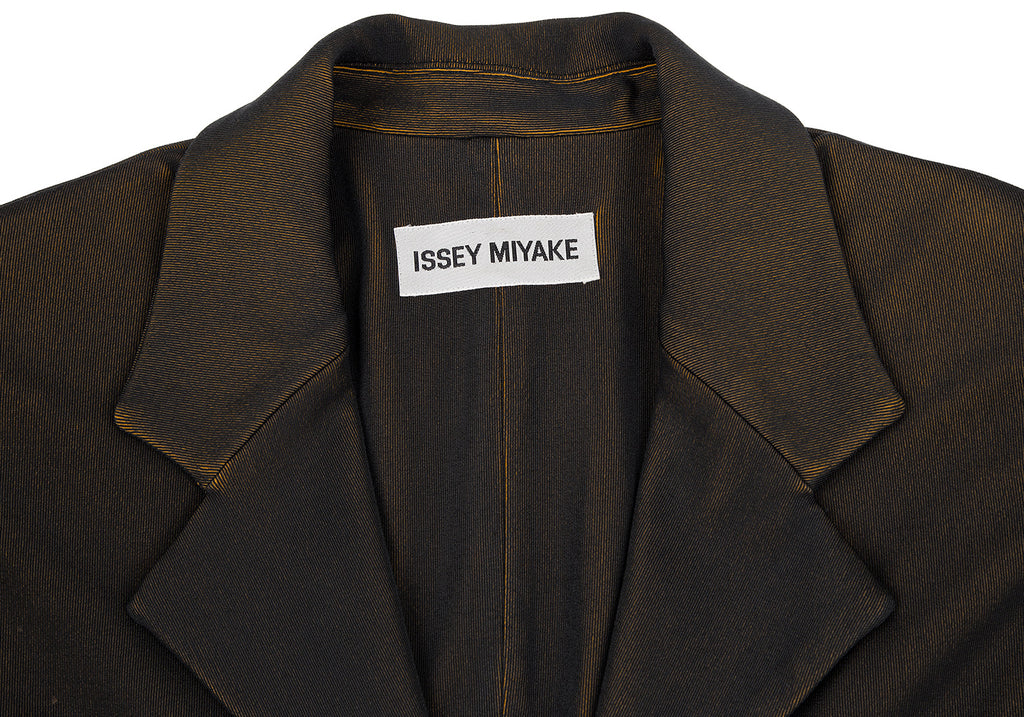 ISSEY MIYAKE Japan. Black/Khaki-Green Tinted Jersey Zip Jacket
