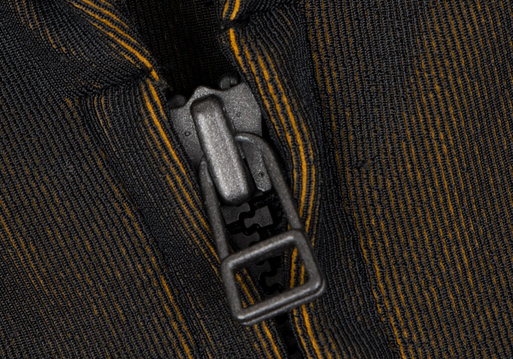 ISSEY MIYAKE Japan. Black/Khaki-Green Tinted Jersey Zip Jacket