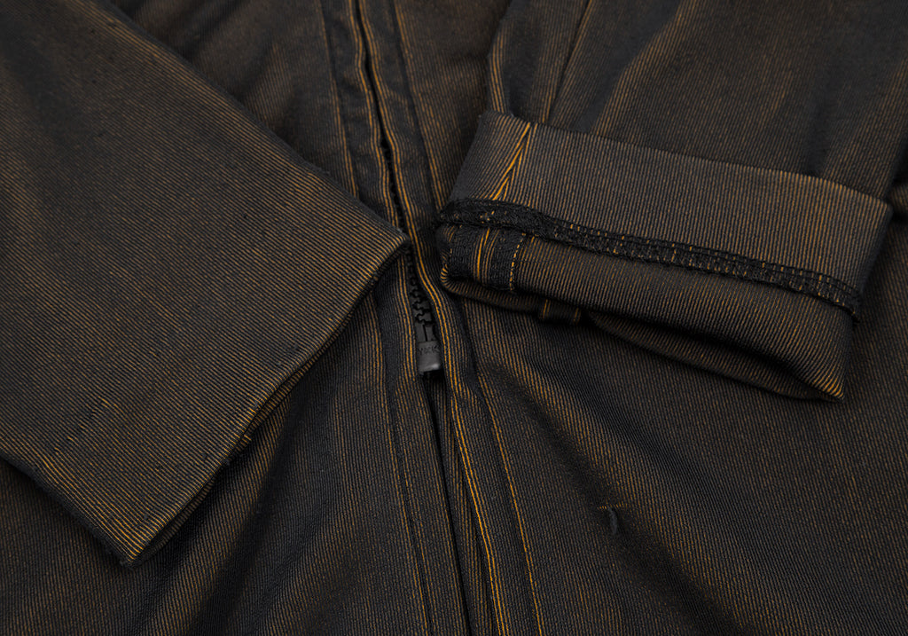 ISSEY MIYAKE Japan. Black/Khaki-Green Tinted Jersey Zip Jacket