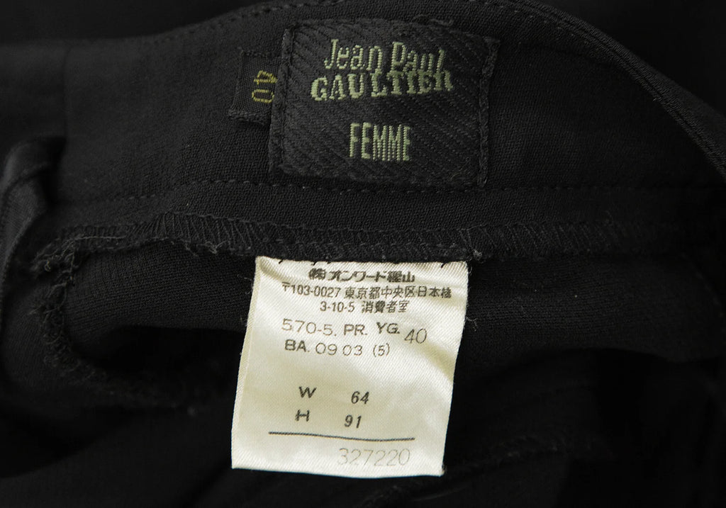 Jean-Paul GAULTIER PARIS. FEMME Black Triacetate Straight Pants