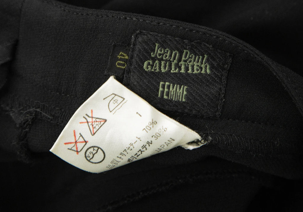 Jean-Paul GAULTIER PARIS. FEMME Black Triacetate Straight Pants