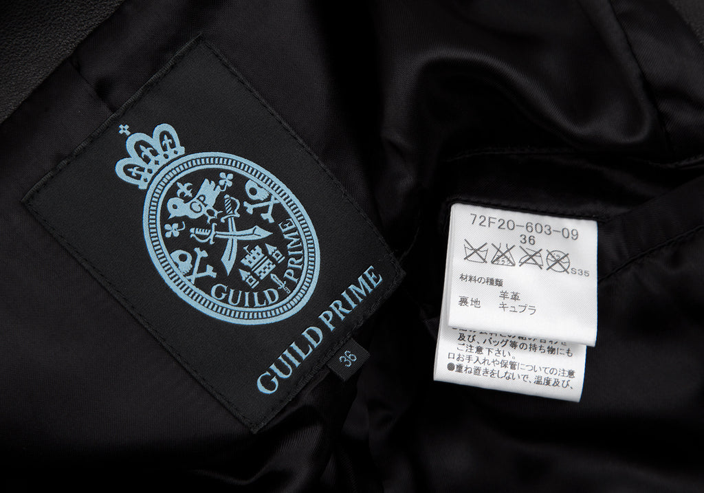 GUILD PRIME Japan. Black Lambskin Leather Jacket