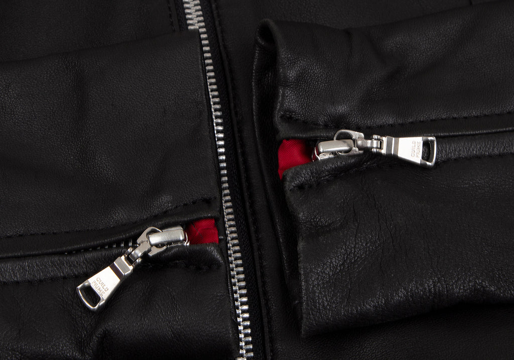 GUILD PRIME Japan. Black Lambskin Leather Jacket