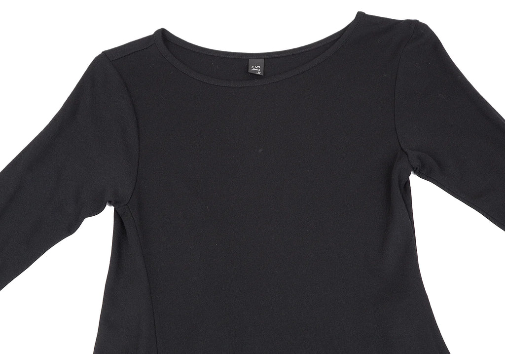 YOHJI YAMAMOTO JAPAN. MICHIKO by Y’s Rayon Wool Stretched Asymmetry Black Dress