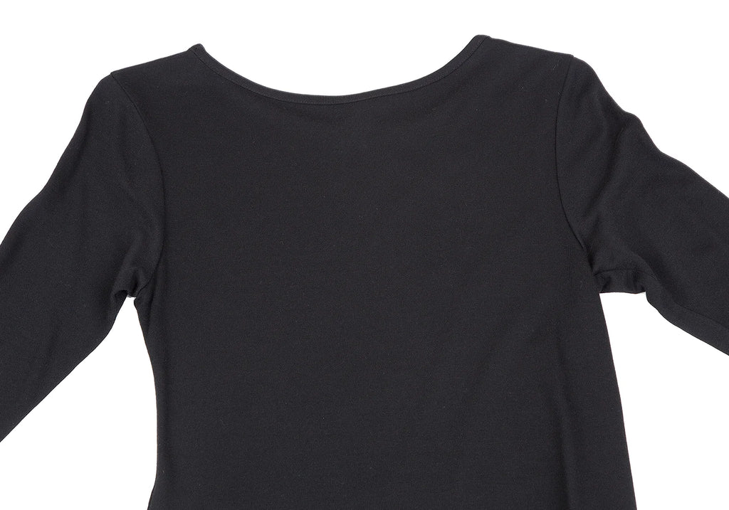 YOHJI YAMAMOTO JAPAN. MICHIKO by Y’s Rayon Wool Stretched Asymmetry Black Dress