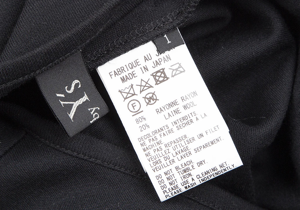 YOHJI YAMAMOTO JAPAN. MICHIKO by Y’s Rayon Wool Stretched Asymmetry Black Dress