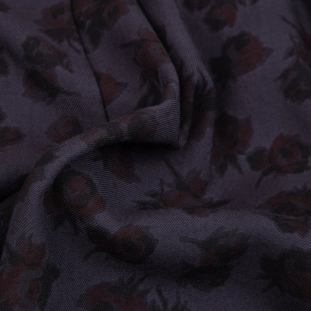 COMME des GARCONS JAPAN. TRICOT. Wool Dyed Purple Floral Wrap Skirt