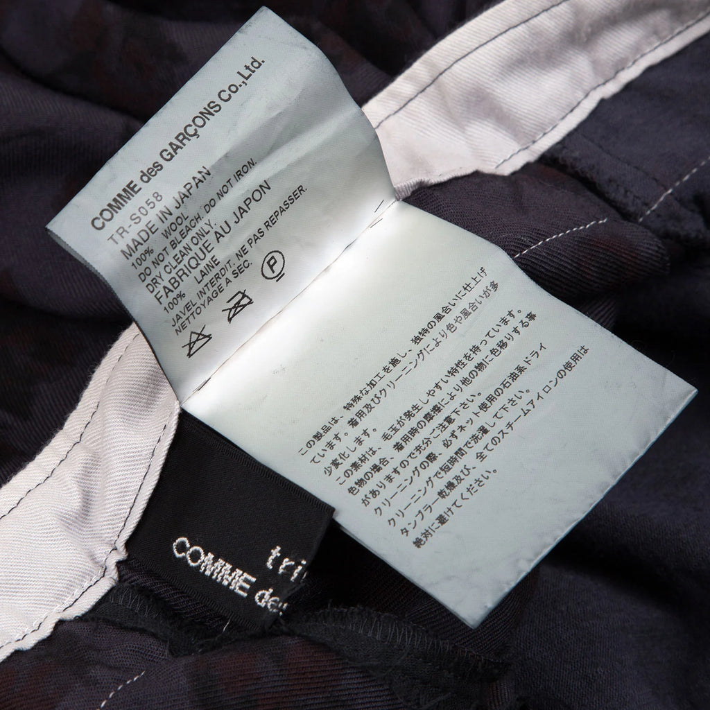 COMME des GARCONS JAPAN. TRICOT. Wool Dyed Purple Floral Wrap Skirt