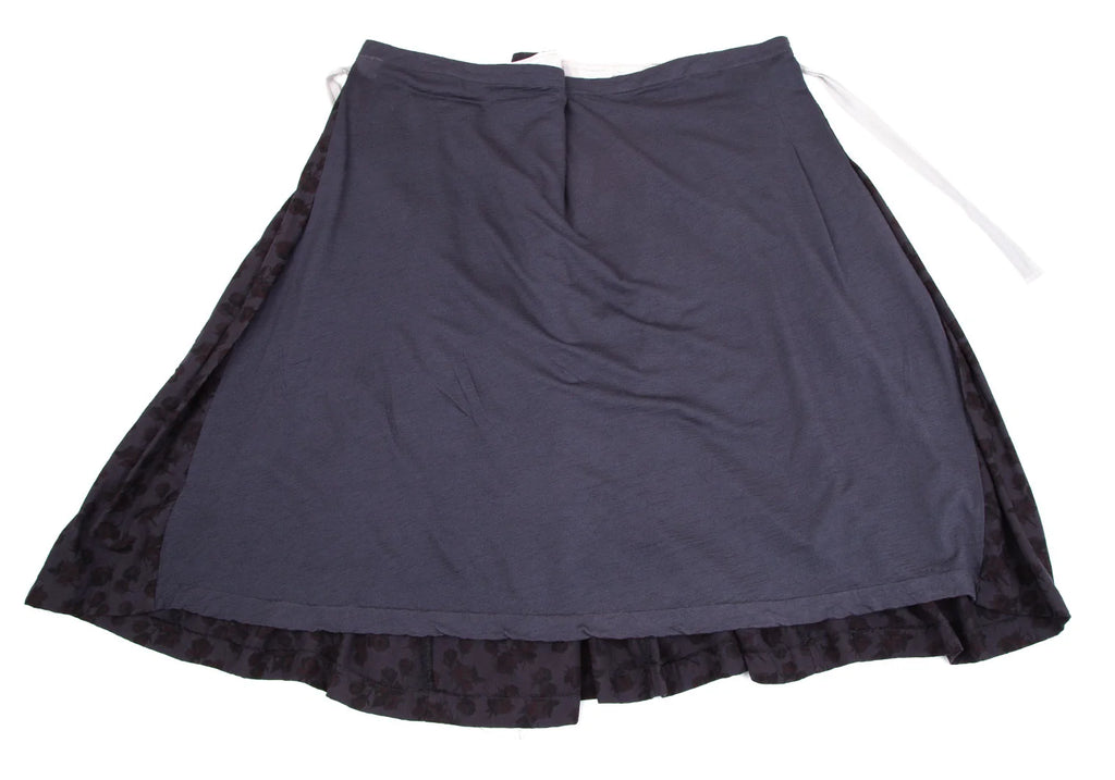 COMME des GARCONS JAPAN. TRICOT. Wool Dyed Purple Floral Wrap Skirt
