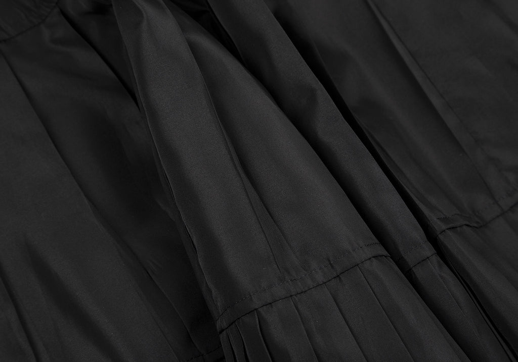 Hiroko Bis Japan. Black PolyTech Pleat Switching Skirt
