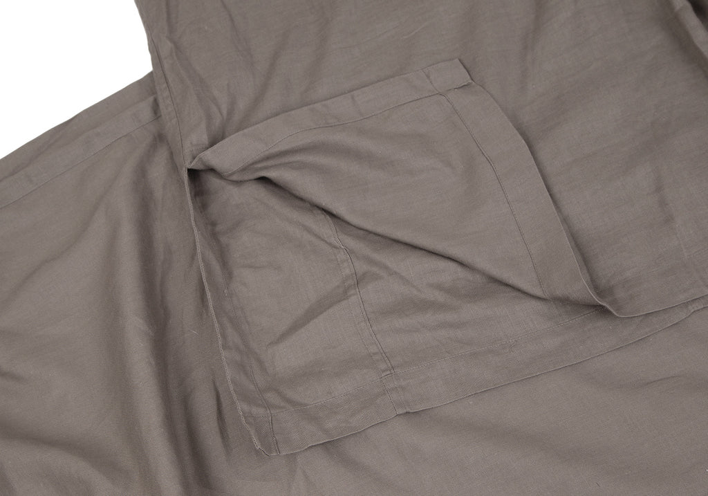 Issey Miyake Japan. Plantation Line. Grey Cotton Linen Sleeveless Wrap Dress