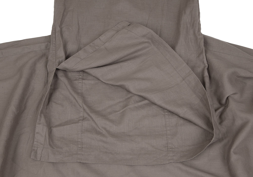 Issey Miyake Japan. Plantation Line. Grey Cotton Linen Sleeveless Wrap Dress