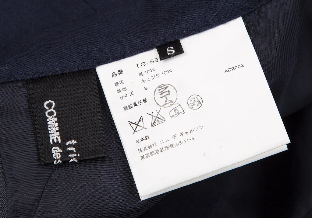 COMME des GARCONS JAPAN. TRICOT. Navy Wool Trapezoid Skirt