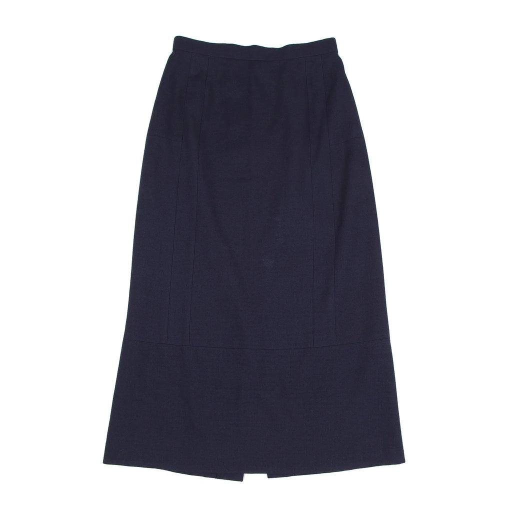 COMME des GARCONS JAPAN. TRICOT. Navy Wool Trapezoid Skirt