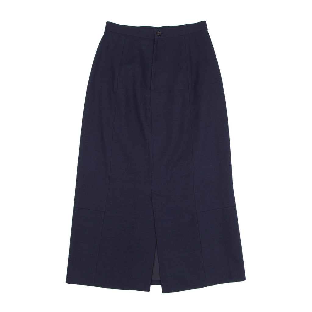 COMME des GARCONS JAPAN. TRICOT. Navy Wool Trapezoid Skirt