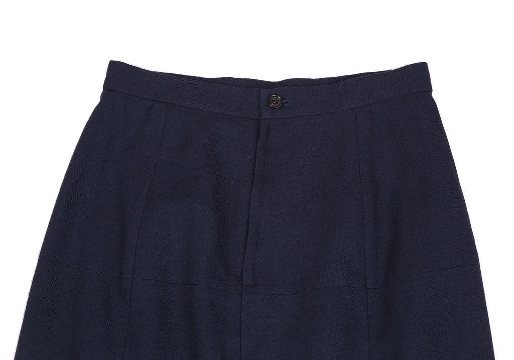 COMME des GARCONS JAPAN. TRICOT. Navy Wool Trapezoid Skirt
