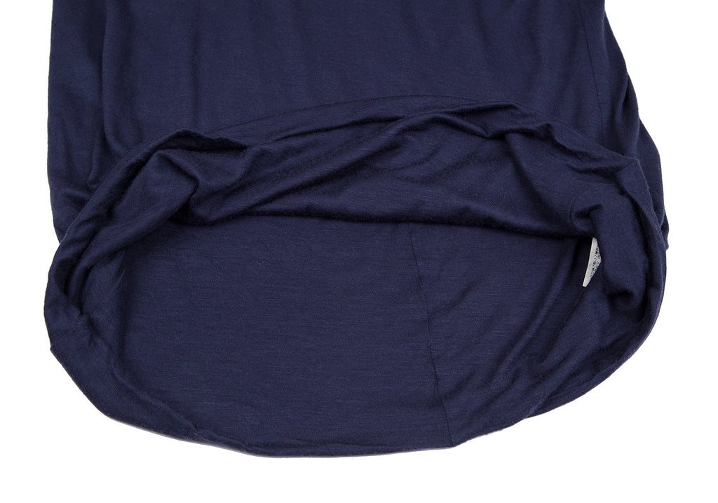 YOHJI YAMAMOTO JAPAN Y's for living Navy Rayon Silk Collared Shirt/Top