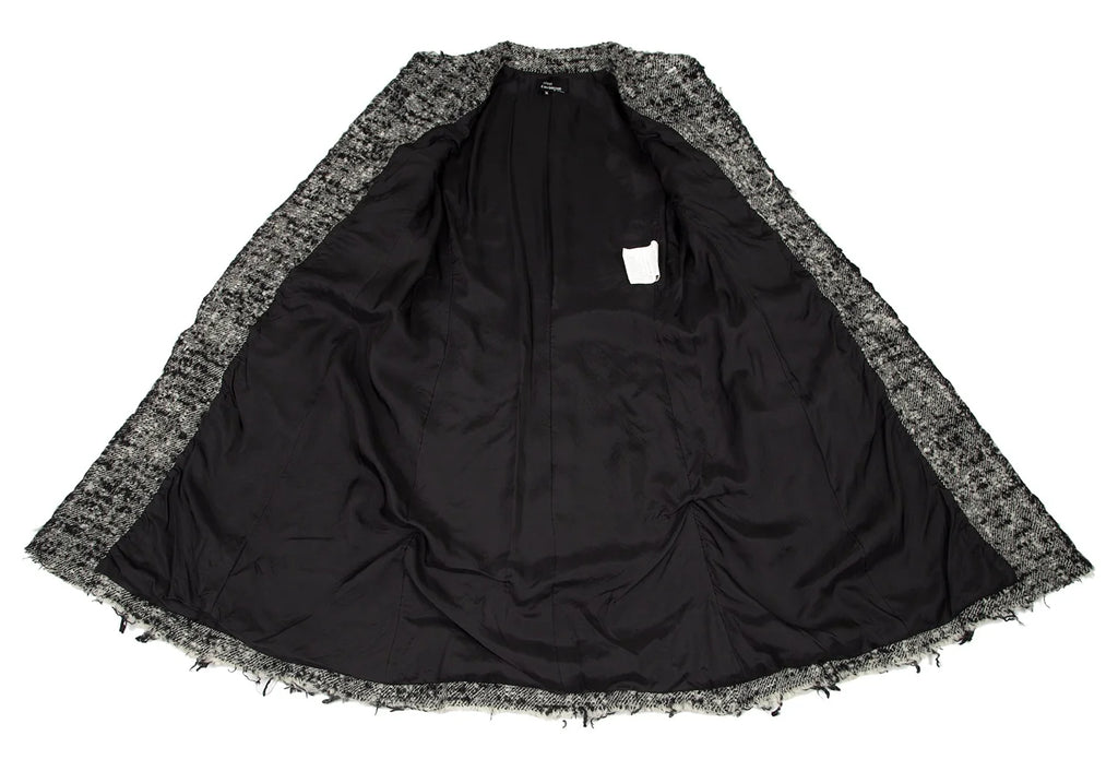 COMME des GARCONS JAPAN. TRICOT. Nep Melange Black, White Tweed Coat