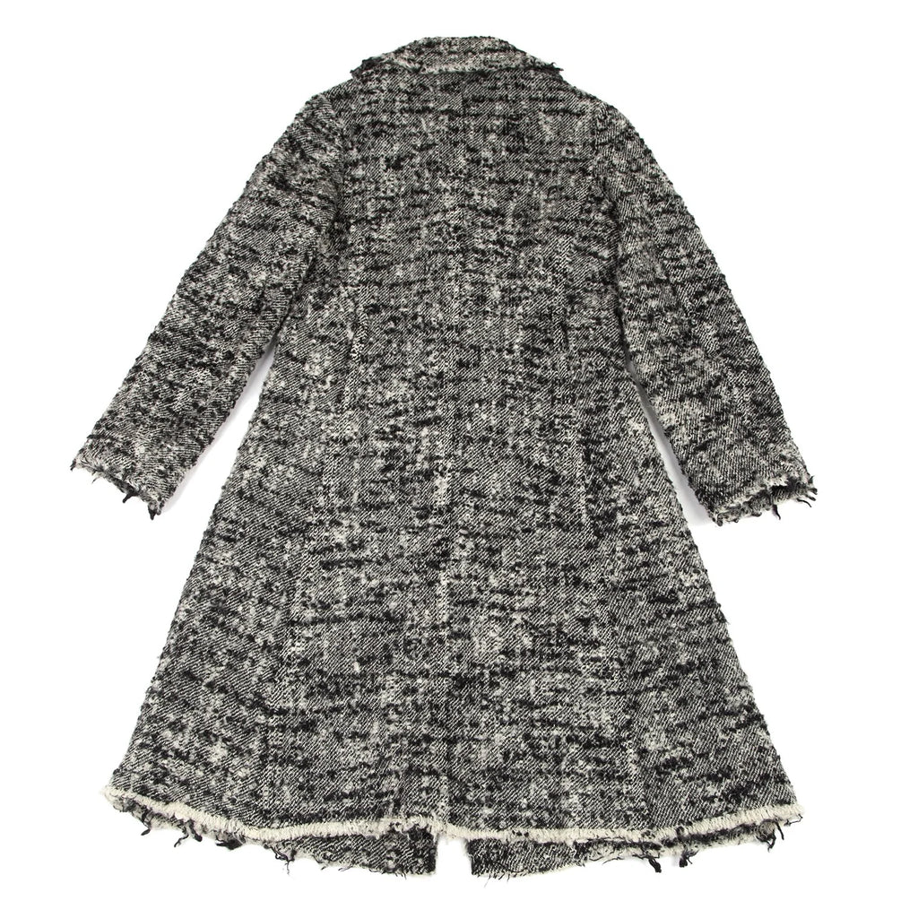 COMME des GARCONS JAPAN. TRICOT. Nep Melange Black, White Tweed Coat