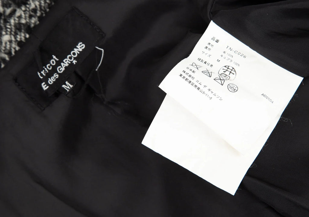 COMME des GARCONS JAPAN. TRICOT. Nep Melange Black, White Tweed Coat