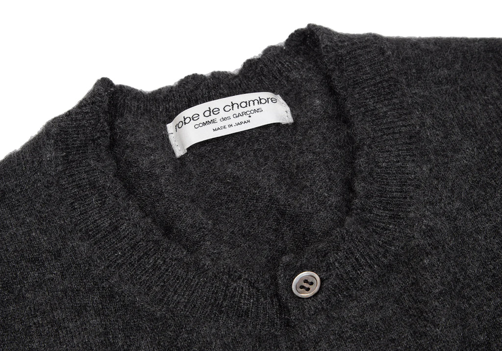 COMME des GARCONS JAPAN. robe de chambre Charcoal Cashmere Knit Cardigan