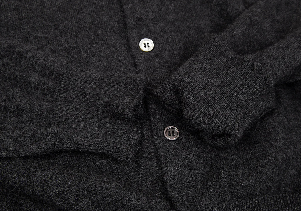 COMME des GARCONS JAPAN. robe de chambre Charcoal Cashmere Knit Cardigan