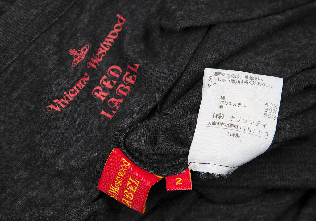 Vivienne Westwood Red Label Grey Drape Skirt Switching Sleeveless Dress