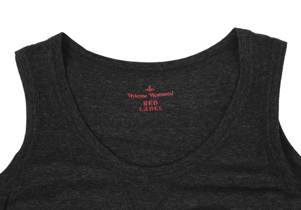 Vivienne Westwood Red Label Grey Drape Skirt Switching Sleeveless Dress