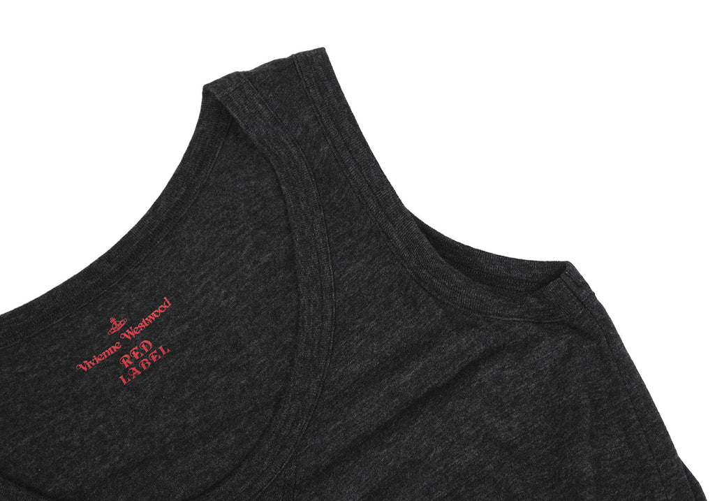 Vivienne Westwood Red Label Grey Drape Skirt Switching Sleeveless Dress