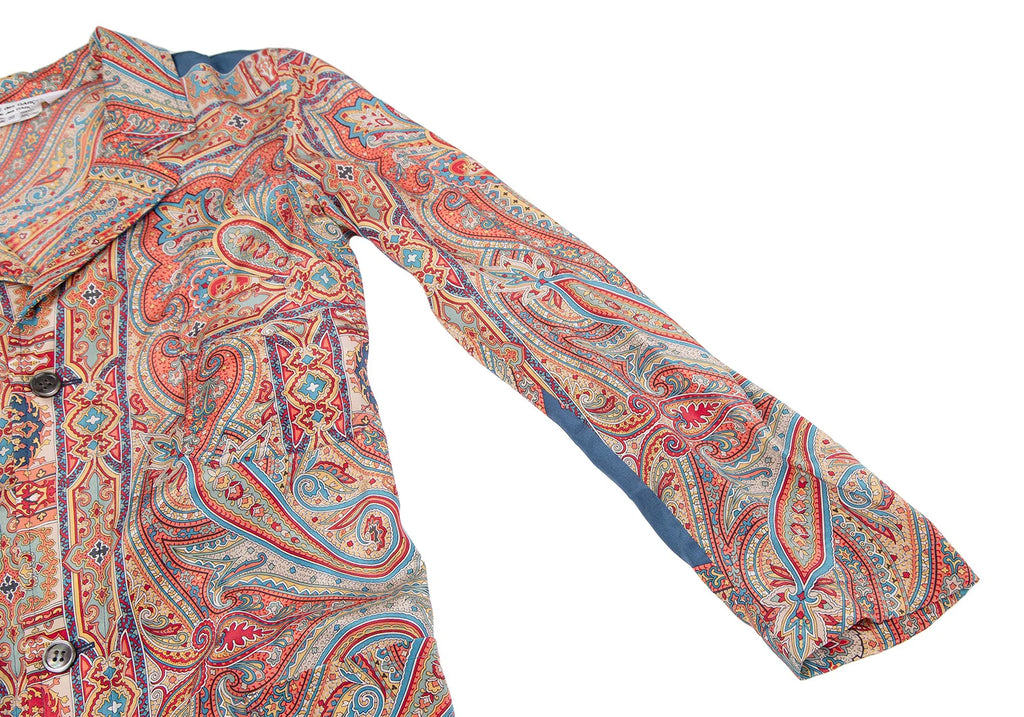 COMME des GARCONS JAPAN. Paisley Printed Silk Shirt Dress Multi-Color