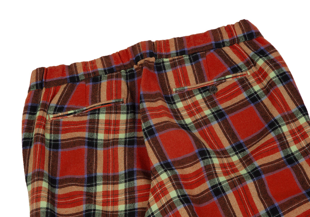 BEAUTY & YOUTH UNITED ARROWS JAPAN. Red, Yellow Plaid Tartan Wool Check Pants