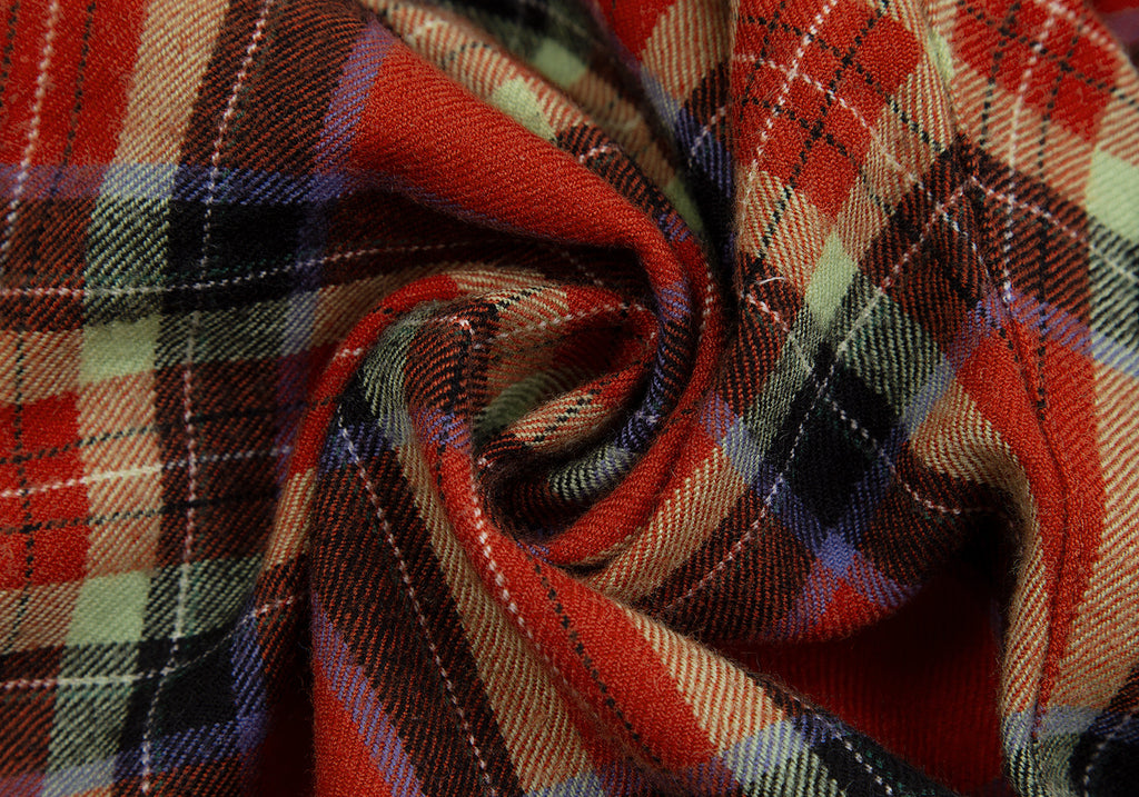 BEAUTY & YOUTH UNITED ARROWS JAPAN. Red, Yellow Plaid Tartan Wool Check Pants