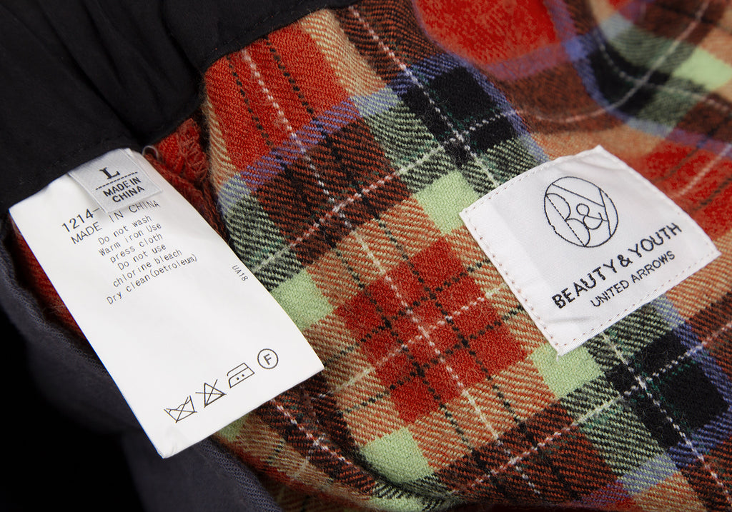 BEAUTY & YOUTH UNITED ARROWS JAPAN. Red, Yellow Plaid Tartan Wool Check Pants