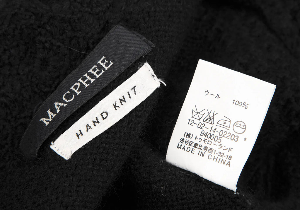 TOMORROWLAND MACPHEE JAPAN. Black Hand Knit Sleeveless Shirt