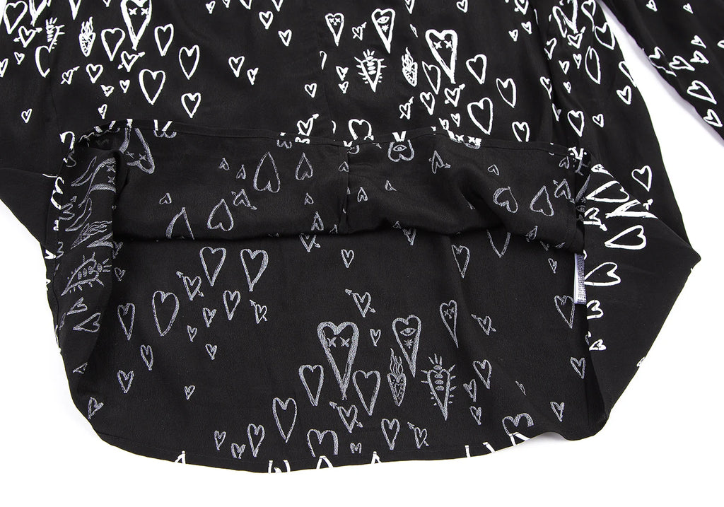 DIESEL (Glenn Martens) Black Printed Ribbon Pull over Blouse