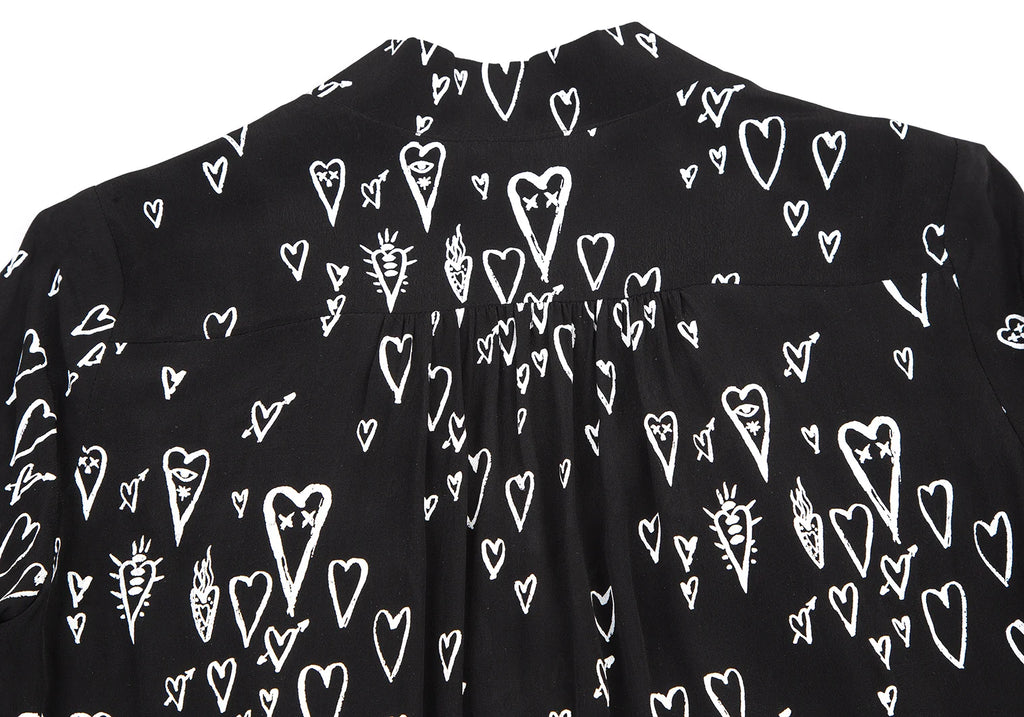 DIESEL (Glenn Martens) Black Printed Ribbon Pull over Blouse