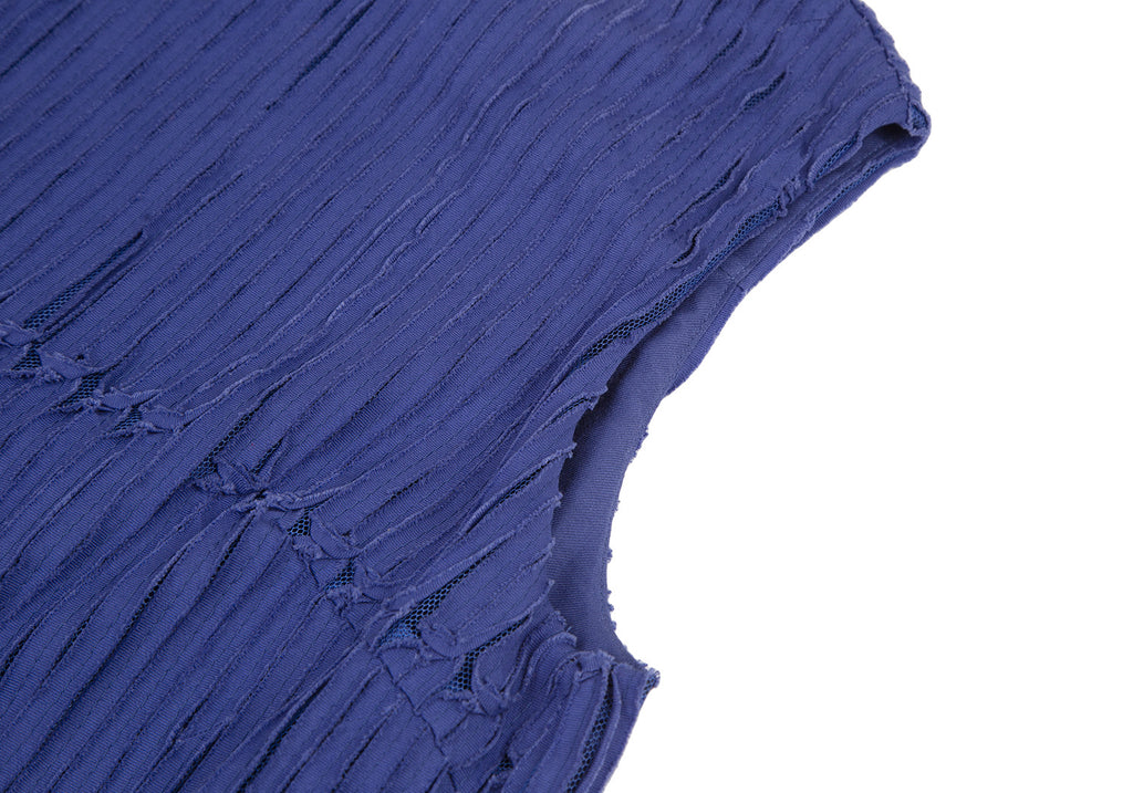 ISSEY MIYAKE Japan. HaaT. Tape Pasted Blue Mesh Sleeveless Dress